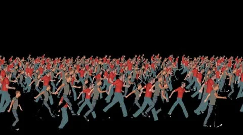 Crowd silhouettes illustration  walking, loop Vidéo 8915847