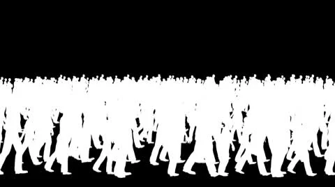Crowd silhouettes walking, loop Vidéo 8915831