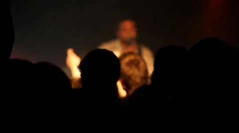 Crowd, singer &amp; lights Stock Footage 18192998
