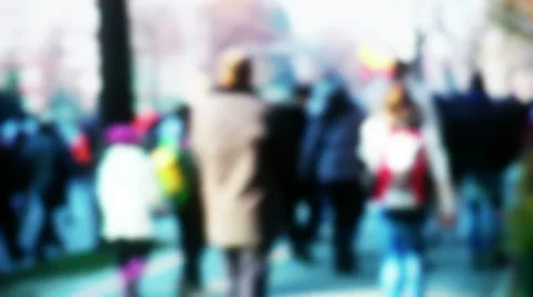 Crowd slow motion Stock Footage