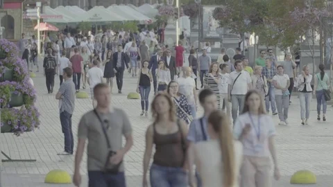 Crowd. Slow Motion Stock Footage