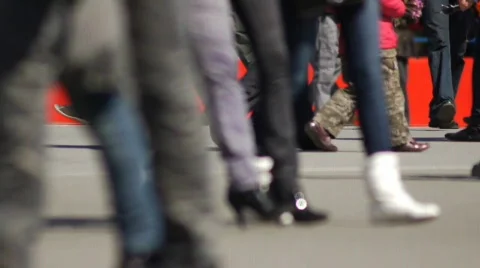 Crowd slow motion4 Stock-Footage 710479