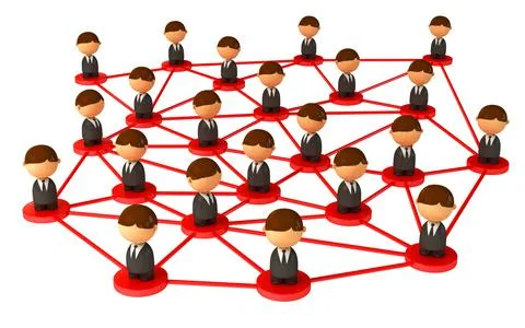 Crowd of small symbolic 3d figures. Isolated on white background. 3d render Stock Illustration