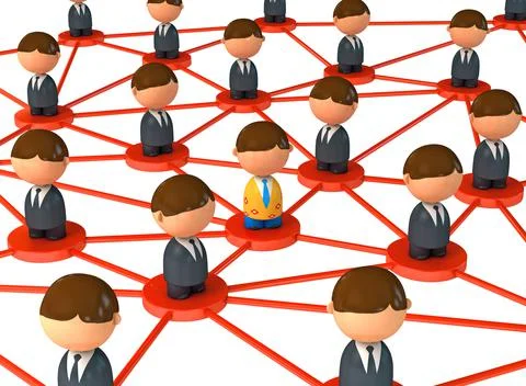 Crowd of small symbolic 3d figures. Isolated on white background. 3d render Stock Illustration