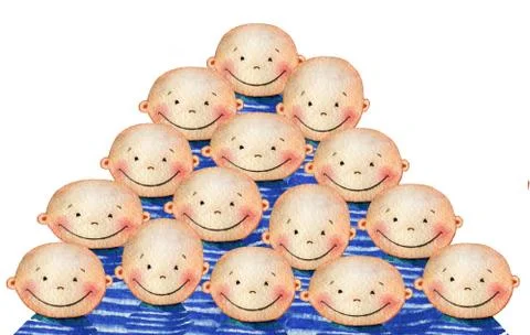 Crowd of smiling peoples Stock Illustration