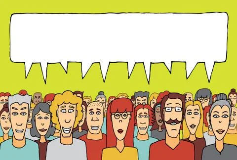 Crowd speaking together Stock Illustration