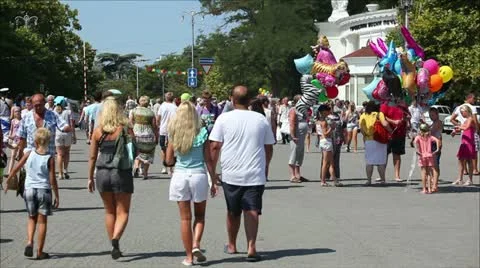 Crowd in the square in summer 10 Stock Footage 11802758