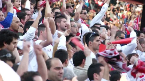 Crowd at Stadium chanting Video stock 33059616