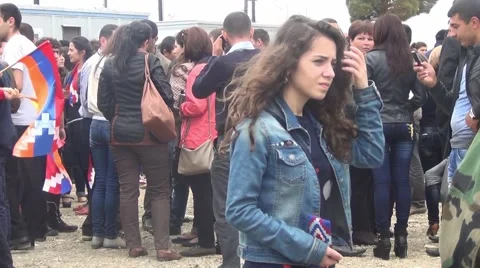 Crowd standing and walking people Stock Footage 48359271