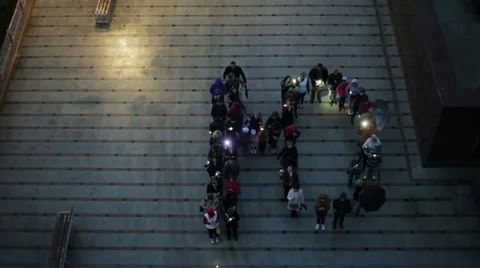 Crowd standing in the form of letters Video stock 61261204