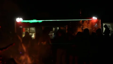 A crowd stands by the fire Stock Footage 122802310