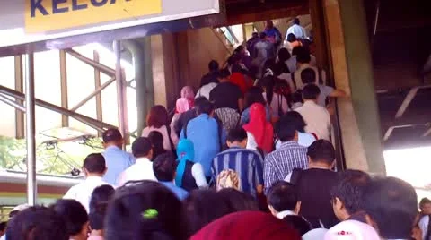 Crowd in A Station Stock Footage 10719617