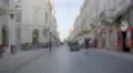 The crowd street on the city. Blur background. Wide angle. Real time capture 4k or 4k+ Resolution