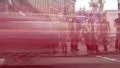 Crowd on street crossing road timelapse, city pedestrian holiday HD Footage