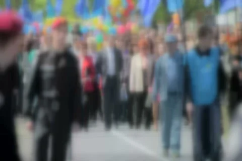 Crowd at street demonstration Stock Footage