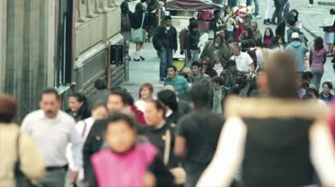 Crowd street of Mexico Stock Footage 10575521