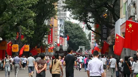 Crowd in the street timelapse Video stock 16281647