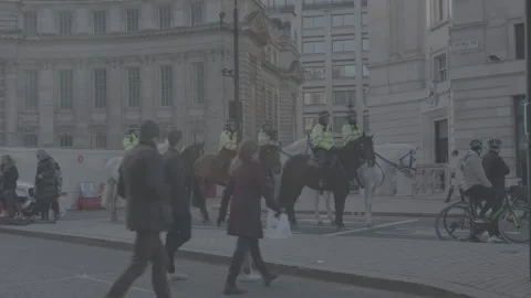 Crowd in the streets of London Stock Footage 219317163