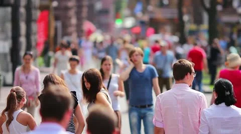 Crowd, STRONG ZOOM, RACK FOCUS Video stock 11857327