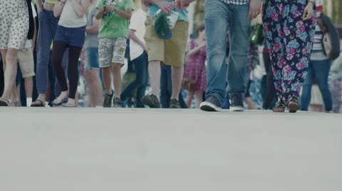 Crowd in Super Slow Motion - Close Up of Feet, Walking 150fps HD 4 Stock Footage 52355419