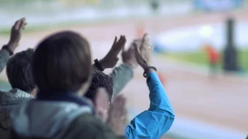 Crowd supporting the team, clapping hands Stock Footage 86090413