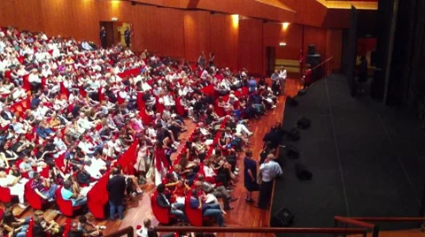 Crowd in the theater Stock Footage 8620428