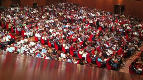 Crowd in the theater Stock Footage 8620854