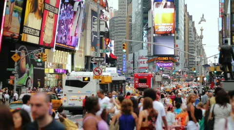Crowd, Time Square, New York Stock Footage