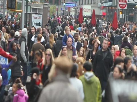 Crowd in Times Square, Manhattan Video stock 113357013