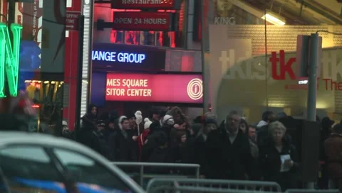 Crowd - Times Square NYC Stockbeeldmateriaal 986781