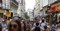Crowd of Tourists People Shopping on Narrow Street in Montmartre District Paris 4k or 4k+ Resolution