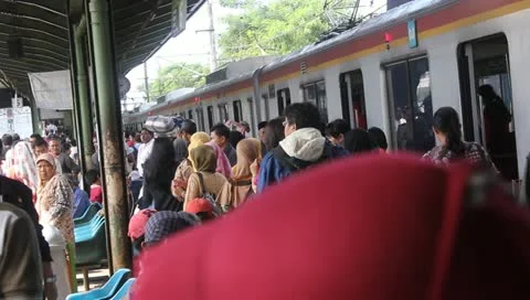 Crowd at The Train Station Stock Footage 10840910