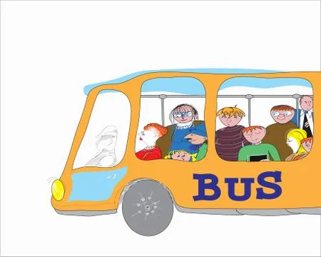 Crowd in transport Stock Illustration