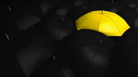 Crowd with umbrella Stock Footage 11086628