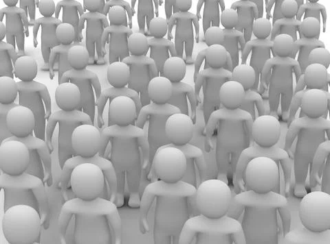 Crowd of uniform people Stock Illustration