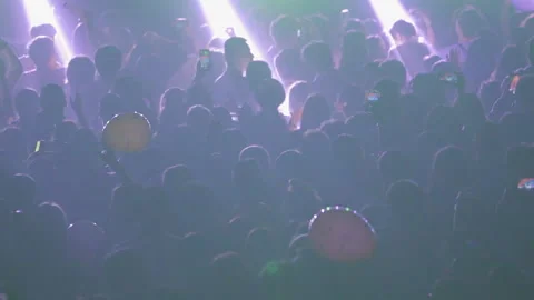 Crowd using smartphone in concert slow motion 100fps Video stock 156065760