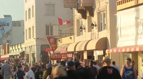 Crowd at Venice Beach Stock Footage 49065966
