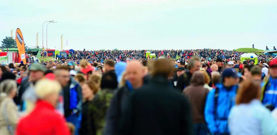 Crowd of visitors Stockfoto's