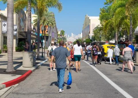 Crowd of visitors at  universal studios florida Stock Photos