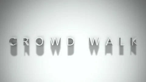 Crowd walk 3D title animation with shadows on a white background Stock Footage 297798553