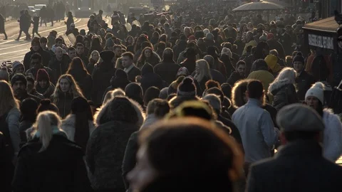 Crowd Walking Amsterdam The Netherlands Stock Footage 125314977