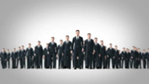 Crowd of Walking Businessmen Stock Footage 126888446