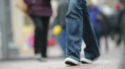 Crowd Walking in the City Stock Footage