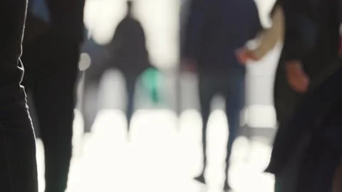 Crowd walking on a city street Stock Footage 305921707