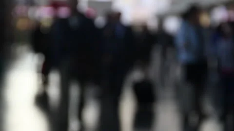 Crowd walking defocus Stock Footage 44220667