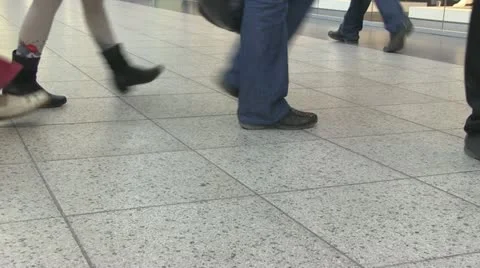 Crowd walking feet Stock Footage 11115035
