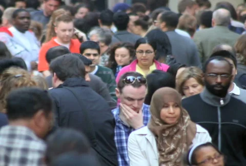 Crowd Walking Slow Motion 2 Stock Footage
