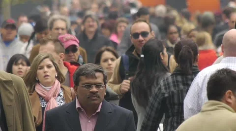 Crowd Walking Slow Motion moving Stock Footage