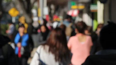 Crowd walking in the street Stock Footage 40690666