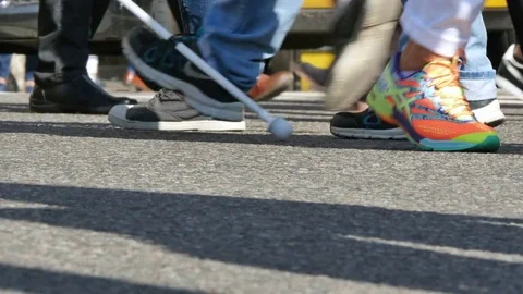 Crowd Walking on the Street Stock Footage 80511342